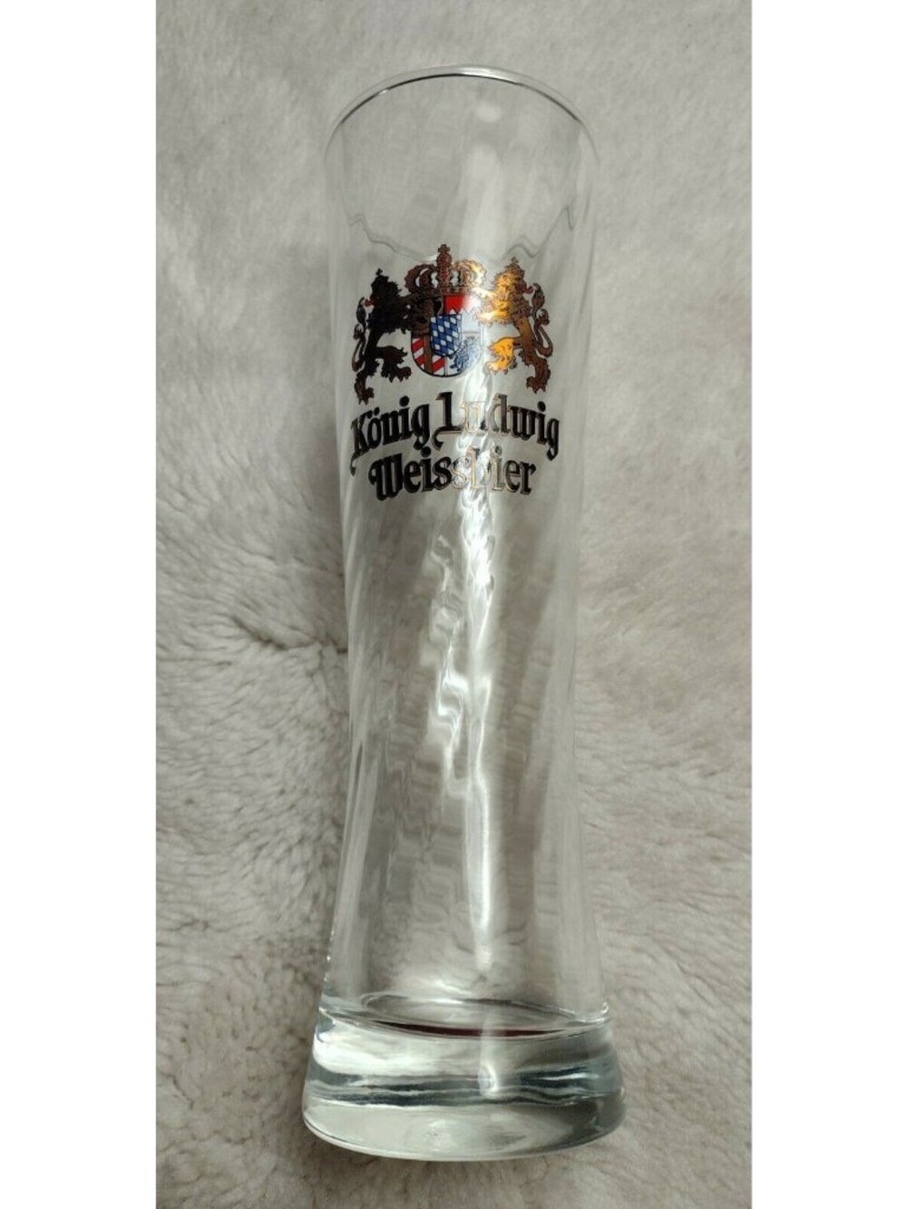 Konig Ludwig Weissbier Tall Beer Glass 0.5L Bavaria Germany Crest Drinking